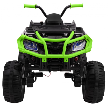Quad XL ATV na akumulator dla dzieci Czarno-Zielony + Napęd 4x4 + Bagażnik + Wolny Start + EVA + Audio LED